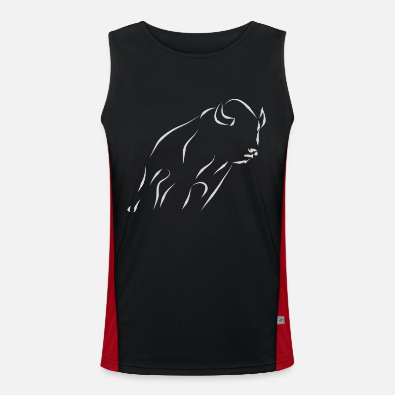 Bison - hellgrau Funktionelles Kontrast-Tank Top für Männer 