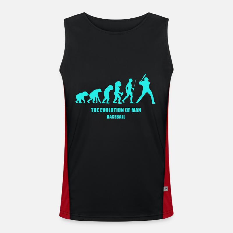 Evolution man baseball - Men's Functional Contrast Tank Top  - black/red