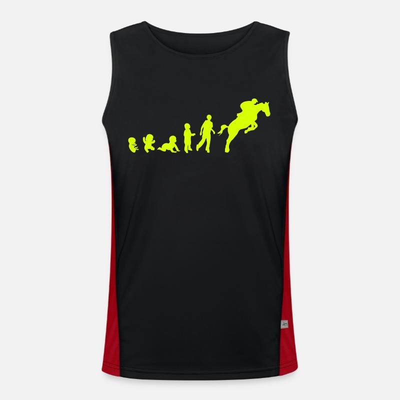 Evolution cheval9 obstacle riding his - Men's Functional Contrast Tank Top  - black/red
