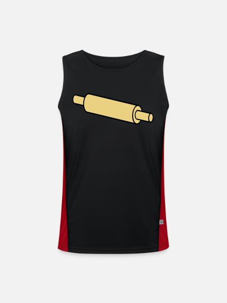 rolling pin - Men's Functional Contrast Tank Top - black/red