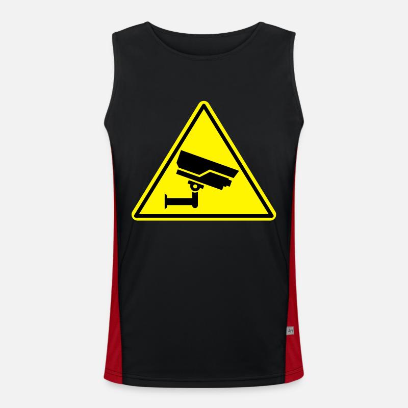 security camera - Men's Functional Contrast Tank Top  - black/red