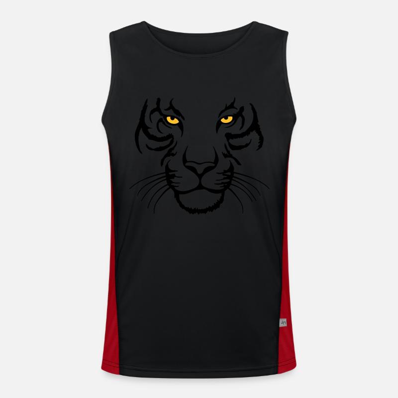 Tiger face Men's Functional Contrast Tank Top 