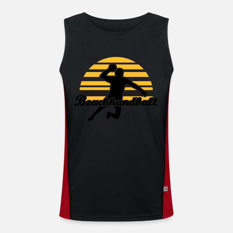Beachhandball - Men's Functional Contrast Tank Top  - black/red