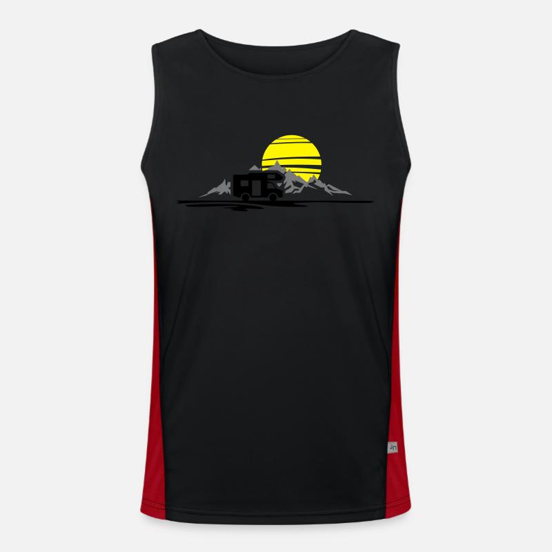 Freizeit - Wohnmobil Berge Funktionelles Kontrast-Tank Top für Männer 