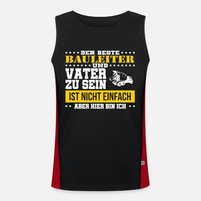 Bauleiter Baustelle Bauherr Geschenk Funktionelles Kontrast-Tank Top für Männer 