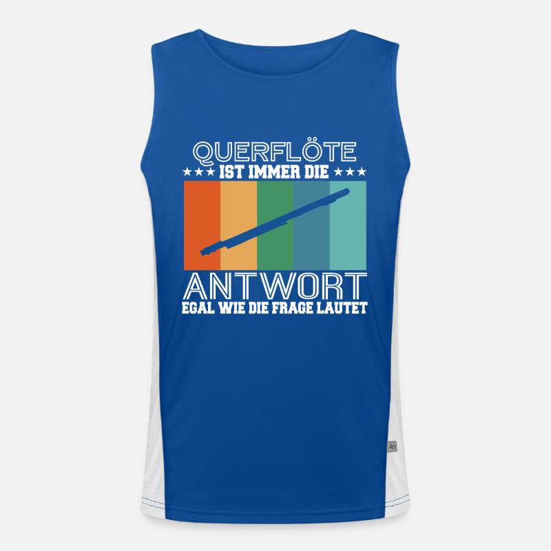 Querflöte Querflöten Flötist Geschenk Funktionelles Kontrast-Tank Top für Männer 