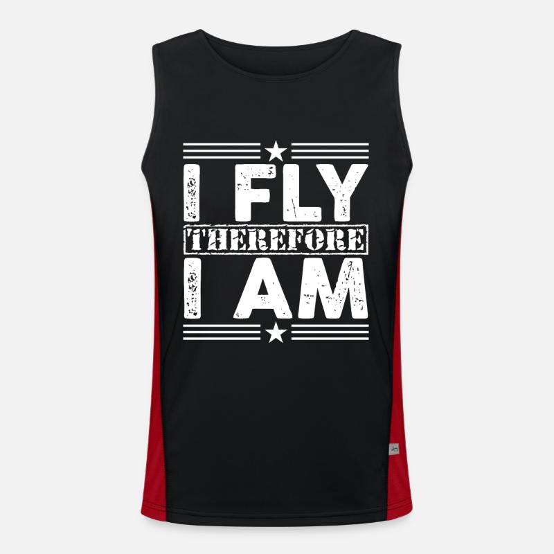 Glider flying glider pilot glider flying airplane Men's Functional Contrast Tank Top 