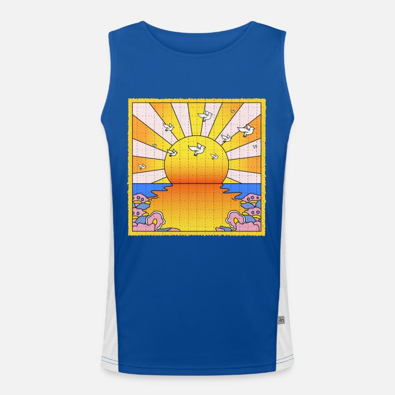California Orange Sunshine LSD Blotter Sheet Men's Functional Contrast Tank Top 