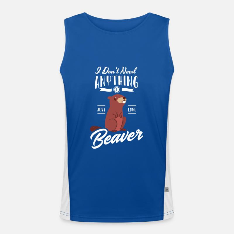 Castoridae Holz Biber Geschenk Funktionelles Kontrast-Tank Top für Männer 