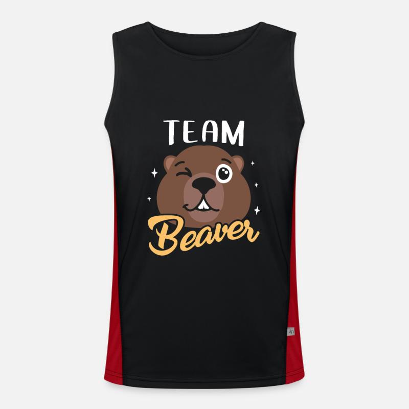 Waldarbeiter Otter Biber Geschenk Funktionelles Kontrast-Tank Top für Männer 