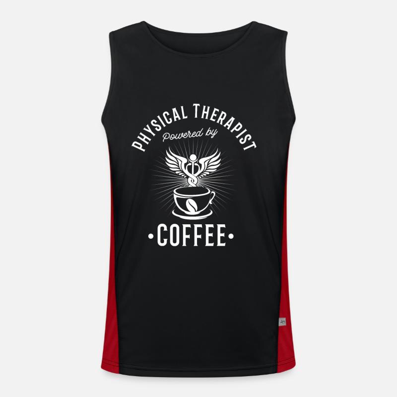 Massage Physio Physiotherapy Gift - Men's Functional Contrast Tank Top  - black/red