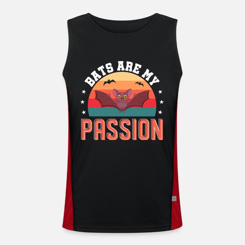 Bats bat saying bat - Men's Functional Contrast Tank Top  - black/red