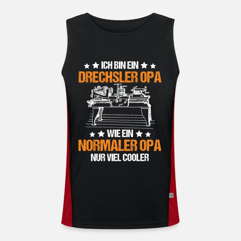 Handwerker Drechsler Drechselbank Geschenk Funktionelles Kontrast-Tank Top für Männer 