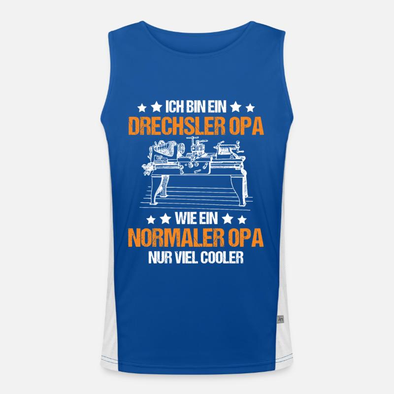 Handwerker Drechsler Drechselbank Geschenk Funktionelles Kontrast-Tank Top für Männer 