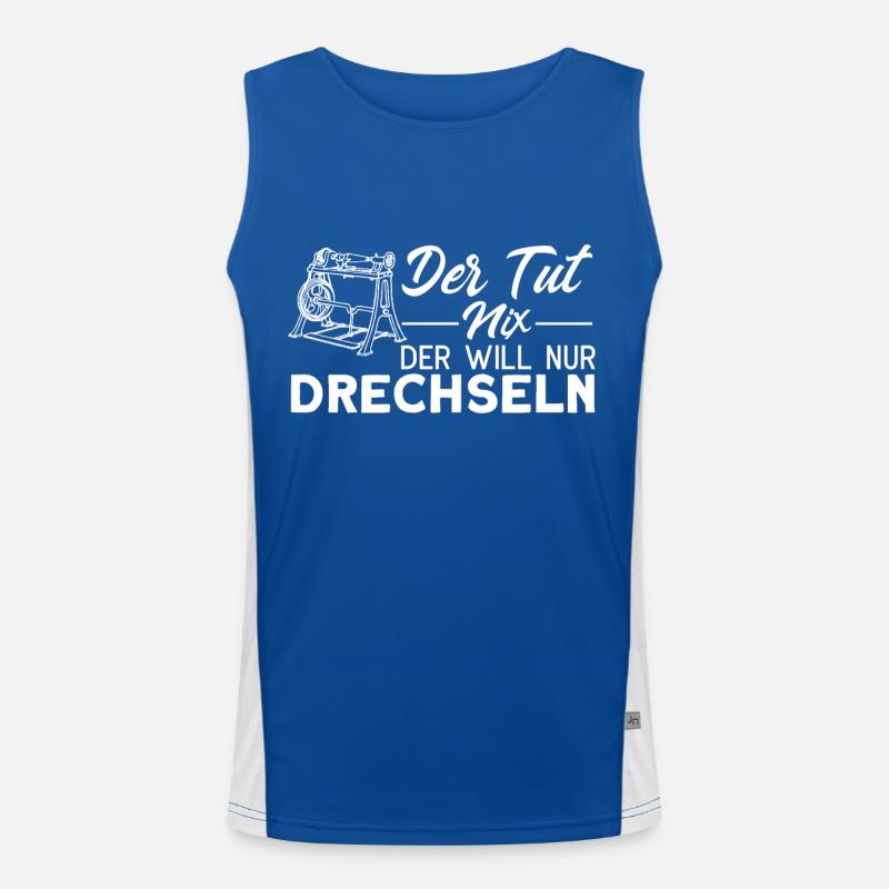 Drechselbank Drechseln Drechsler Geschenk Funktionelles Kontrast-Tank Top für Männer 
