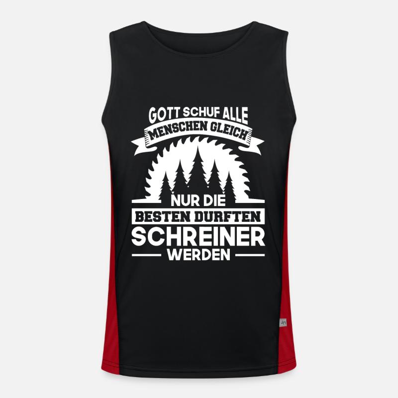 Tischler Spruch Schreiner Geschenk Funktionelles Kontrast-Tank Top für Männer 
