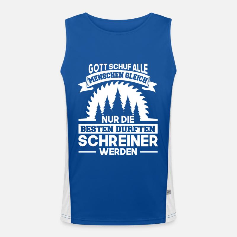 Tischler Spruch Schreiner Geschenk Funktionelles Kontrast-Tank Top für Männer 