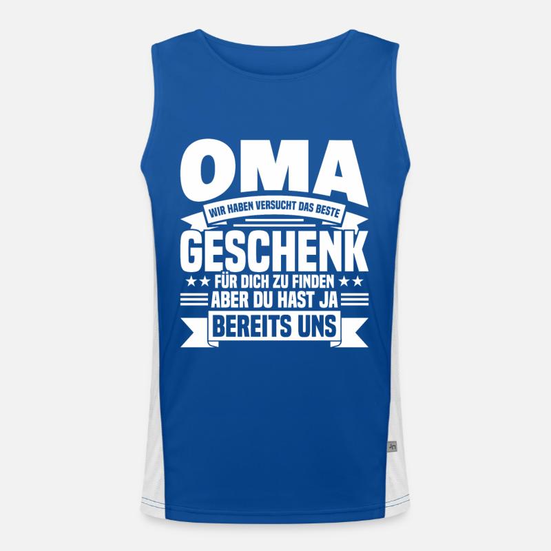 Oma lustiger Spruch Geburtstag Geschenk Funktionelles Kontrast-Tank Top für Männer 