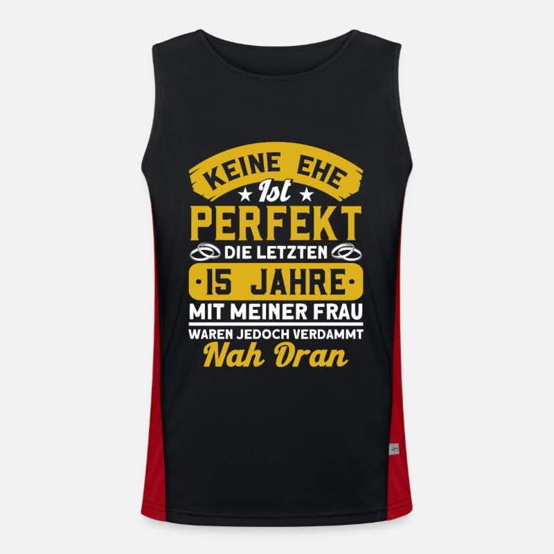 15. Hochzeitstag Kristallhochzeit Ehepaar Geschenk Funktionelles Kontrast-Tank Top für Männer 