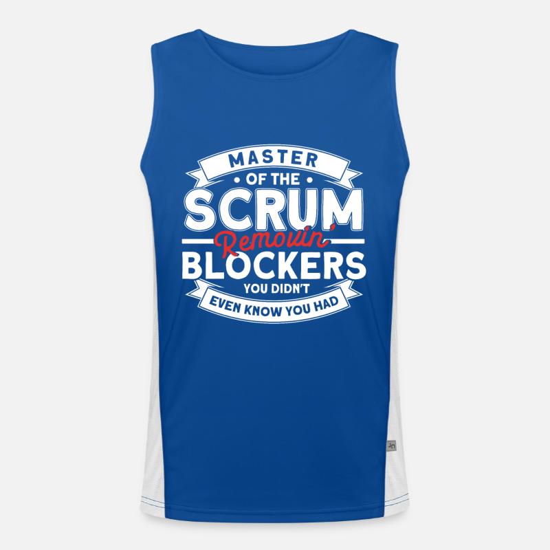 Git Developer Scrum Master Programmer Geschenk Funktionelles Kontrast-Tank Top für Männer 