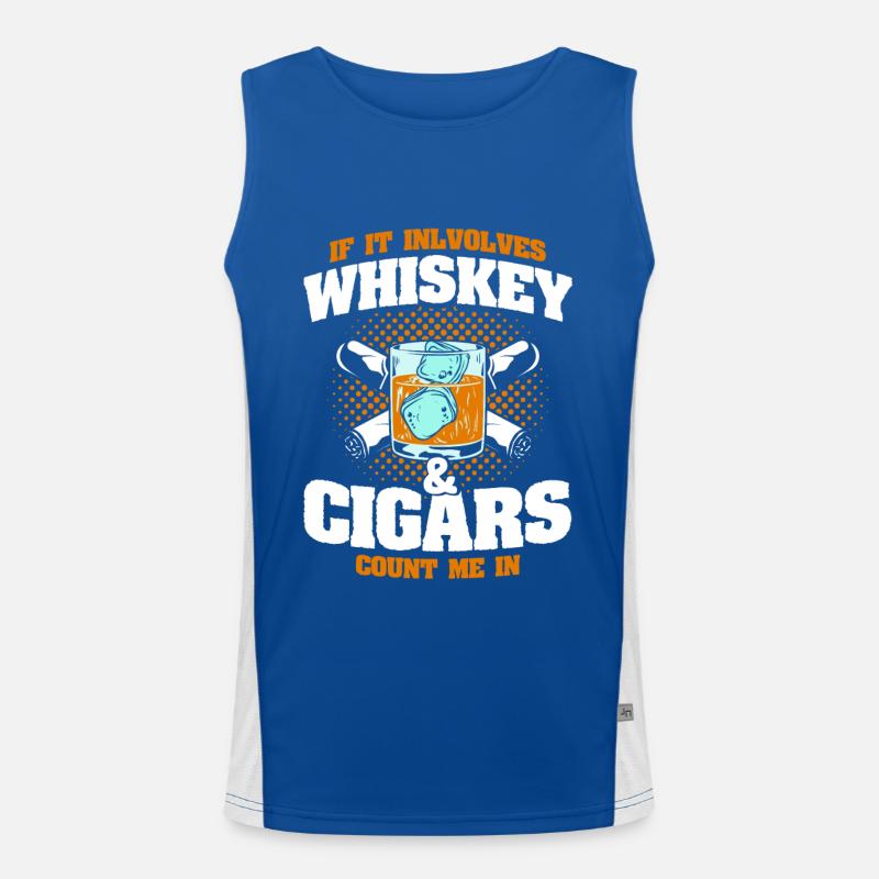 Whiskey & Zigarren Zigarren Whiskey Liebhaber Funktionelles Kontrast-Tank Top für Männer 