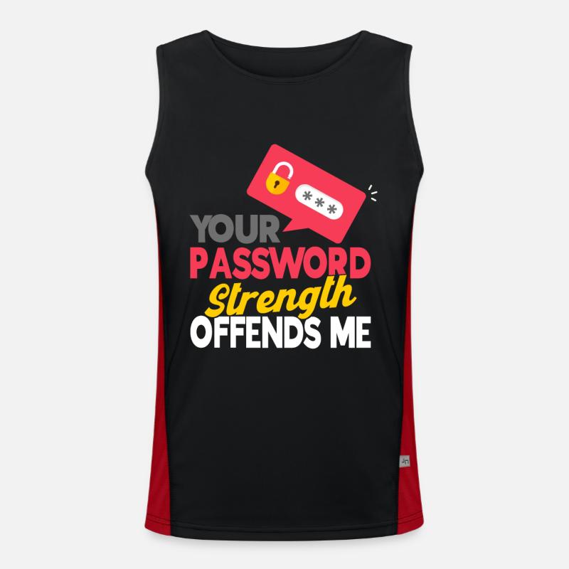 IT Security Computer Geek Cybersecurity Gift Men's Functional Contrast Tank Top 