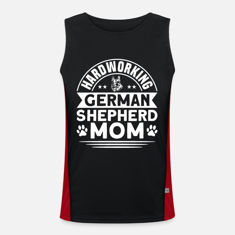 German Shepherd Mama German Shepherd - Men's Functional Contrast Tank Top  - black/red