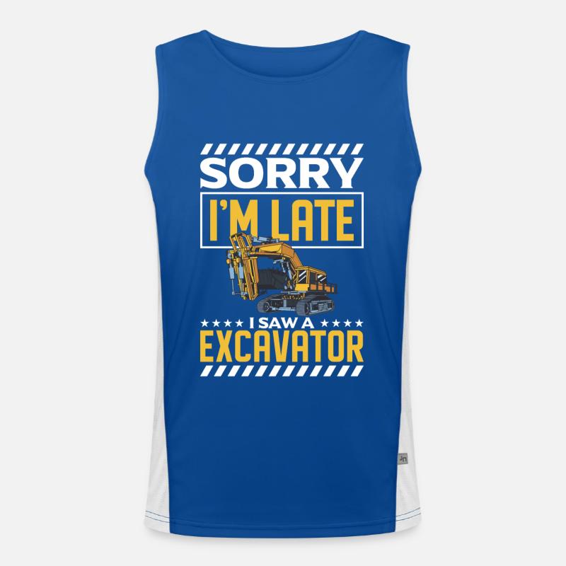 Excavatrice de travailleur de véhicule de construction Débardeur respirant contrasté Homme 