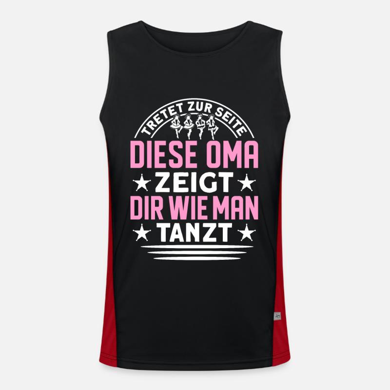 Linedance Oma Line Dance Linedancing Funktionelles Kontrast-Tank Top für Männer 