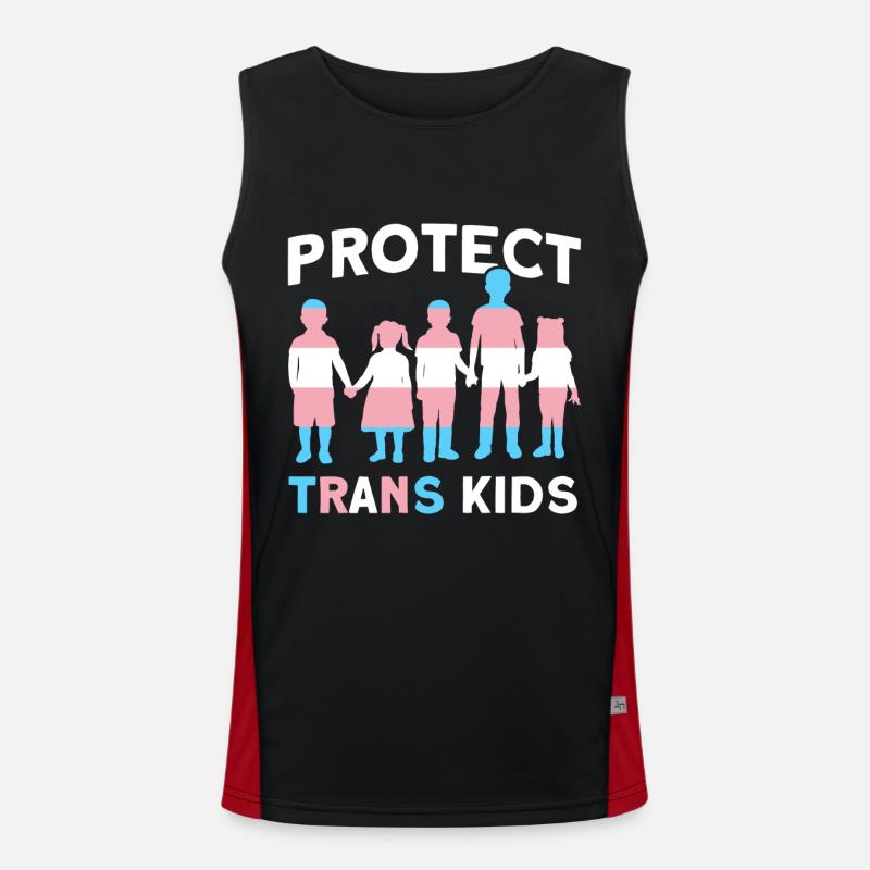 Protéger le Mois de la fierté LGBT Trans CSD Débardeur respirant contrasté Homme 
