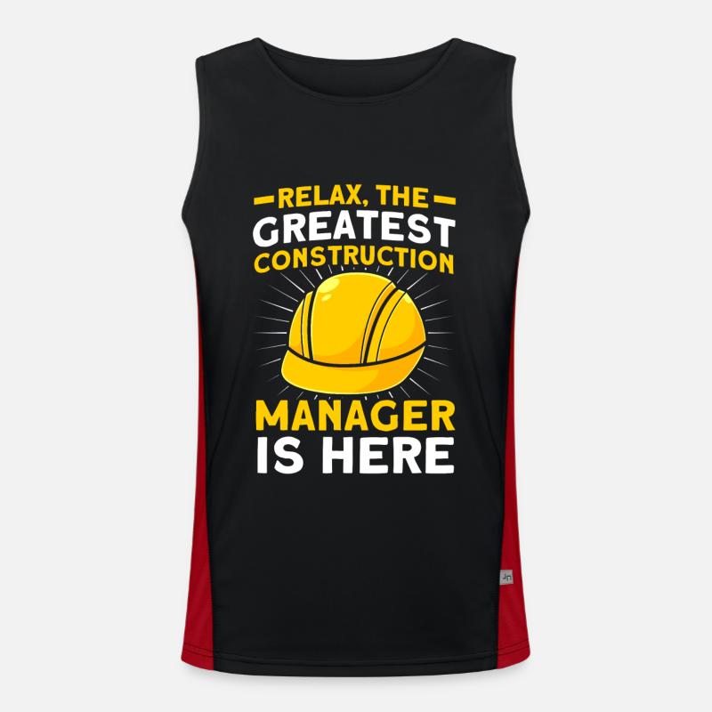 Largest Foremen Construction Manager Construction Projects Men's Functional Contrast Tank Top 