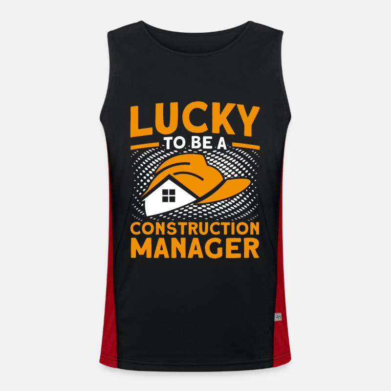 Happy Foreman Construction Manager Construction Project Men's Functional Contrast Tank Top 