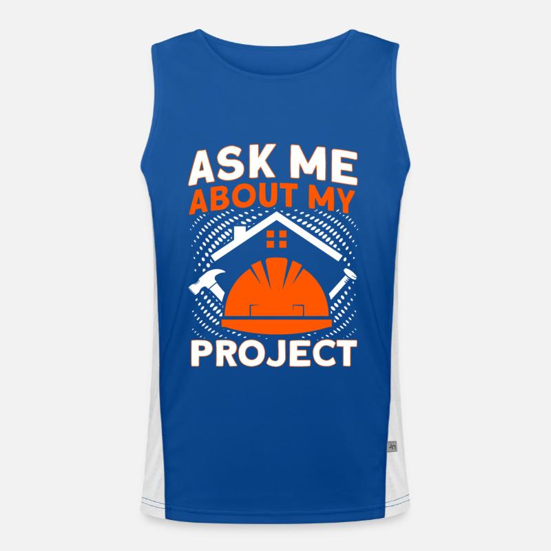 Contremaître de projet Gestionnaire de construction Projet de construction Débardeur respirant contrasté Homme 