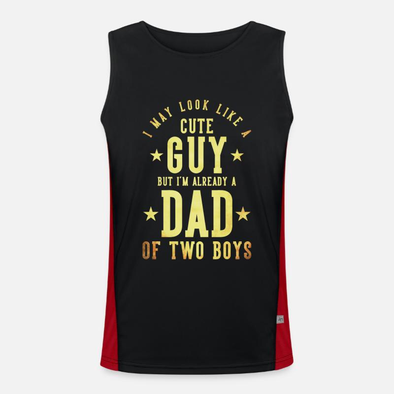 Mignon Père Papa Deux Garçons Débardeur respirant contrasté Homme 