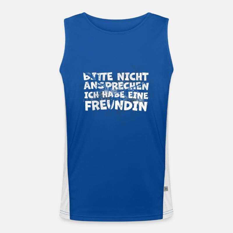 Bitte nicht ansprechen ich habe eine Freundin Funktionelles Kontrast-Tank Top für Männer 