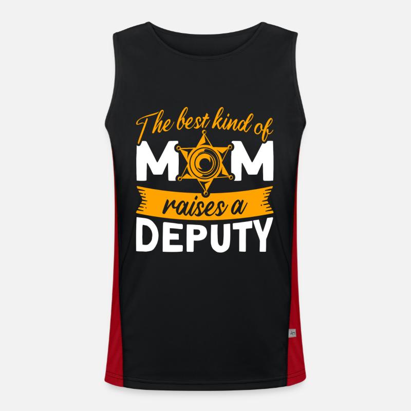 Mama Hilfssheriff Mama Mutter Funktionelles Kontrast-Tank Top für Männer 