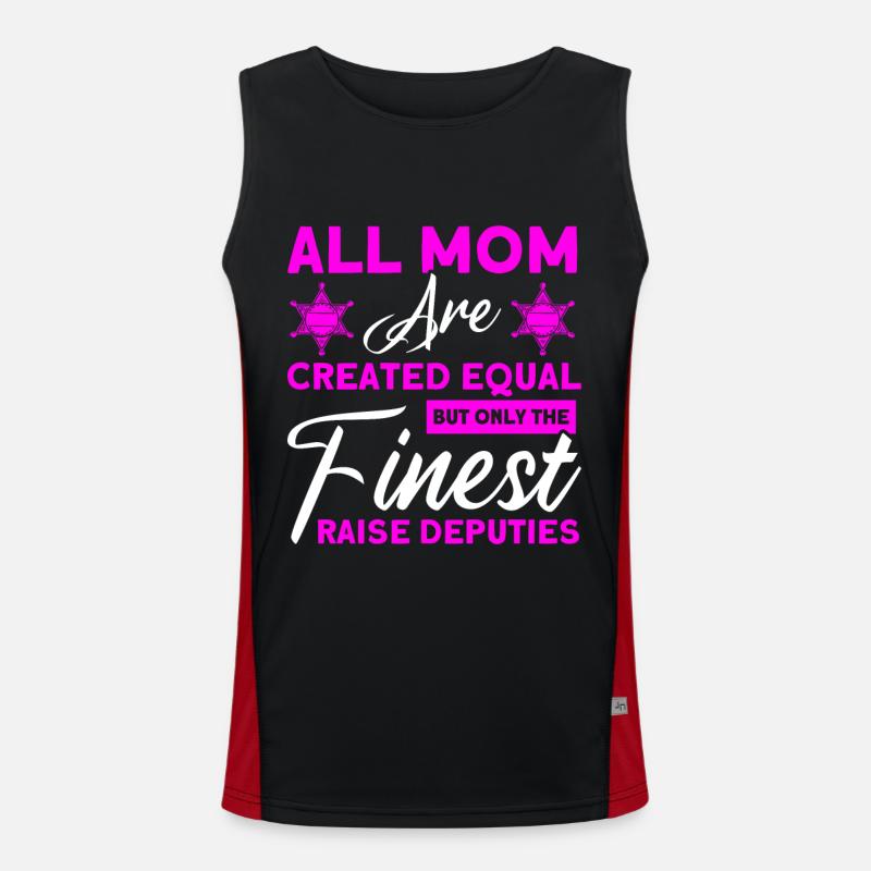 Abgeordnete Hilfssheriff Mama Mutter Funktionelles Kontrast-Tank Top für Männer 