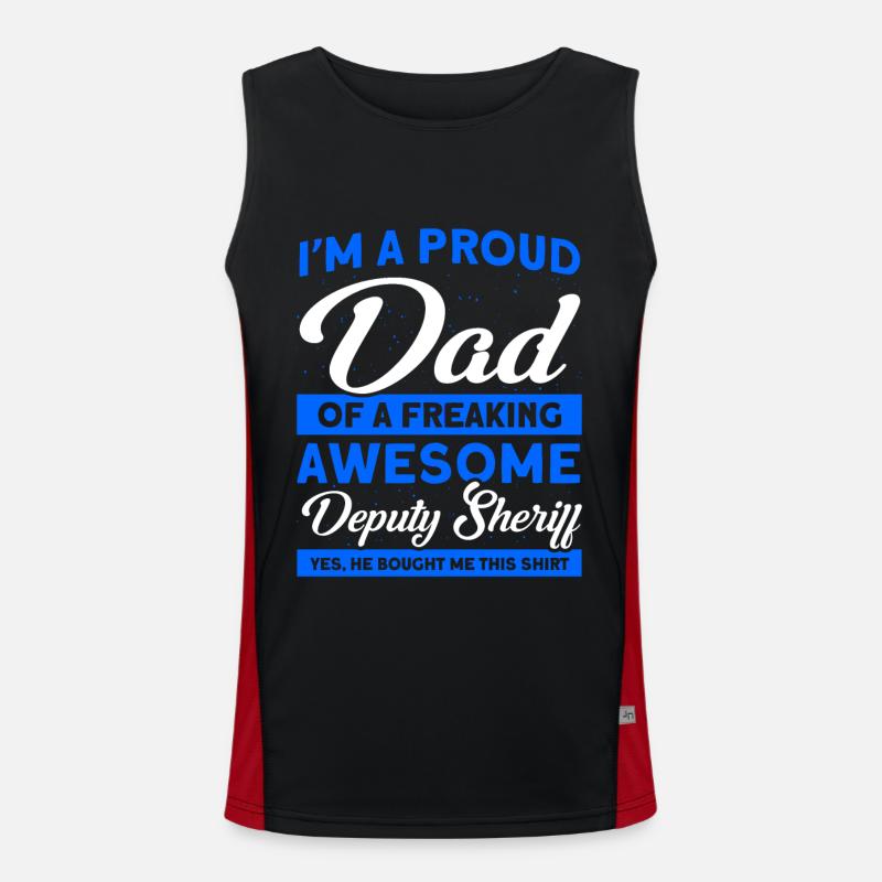 Stolzer Papa Hilfssheriff Papa Vater Funktionelles Kontrast-Tank Top für Männer 