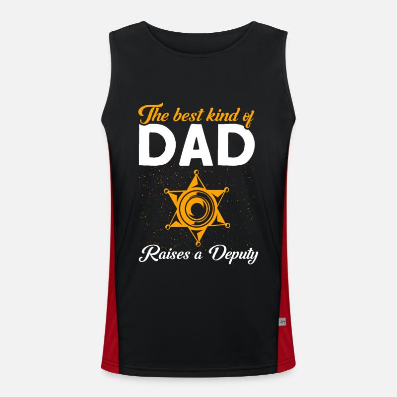 Papa Assistant Sheriff Papa Father - Men's Functional Contrast Tank Top  - black/red