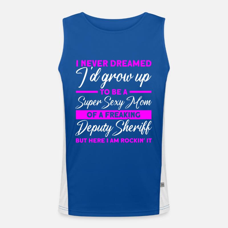 Mama Hilfssheriff Mama Mutter Funktionelles Kontrast-Tank Top für Männer 