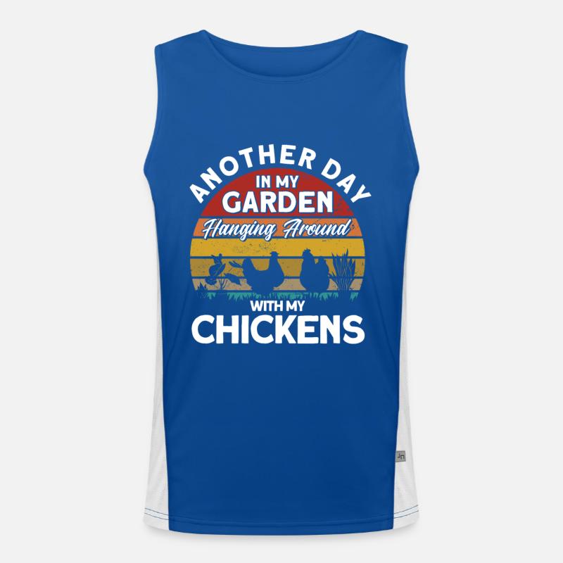 Gartenarbeit Gärtner Hühnerfarmer Hühnerfütterer Funktionelles Kontrast-Tank Top für Männer 
