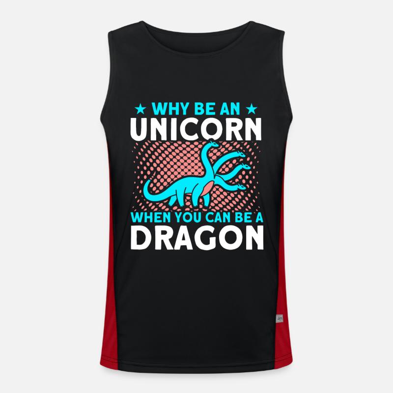 Drachen Drache Einhorn Einhorn Liebhaber Funktionelles Kontrast-Tank Top für Männer 