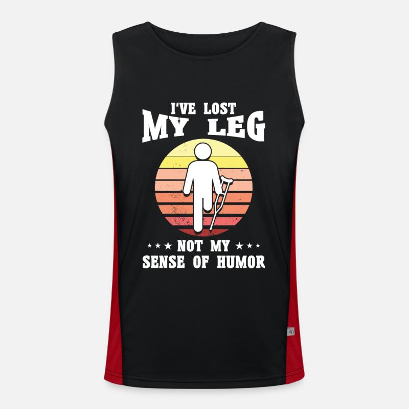 Handicap Amputierter Amputation Beinprothese Funktionelles Kontrast-Tank Top für Männer 