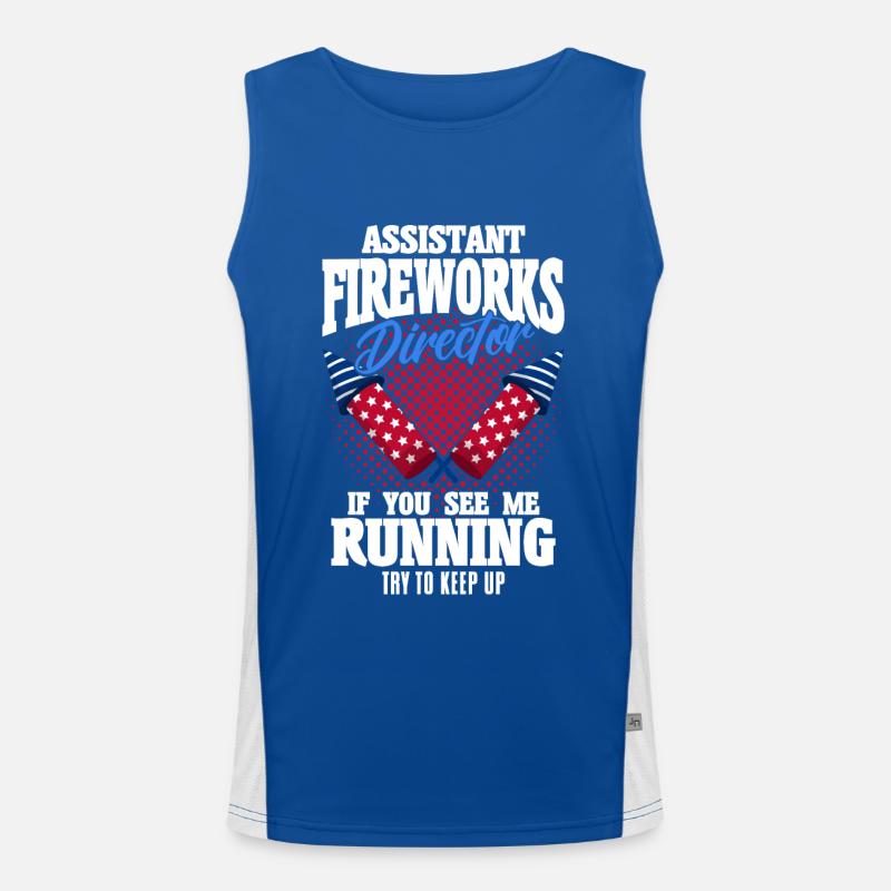 Funny fireworks pyrotechnician saying Men's Functional Contrast Tank Top 