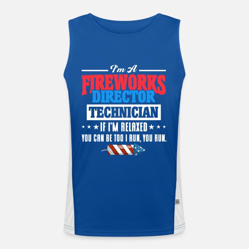 Funny fireworks pyrotechnician saying Men's Functional Contrast Tank Top 