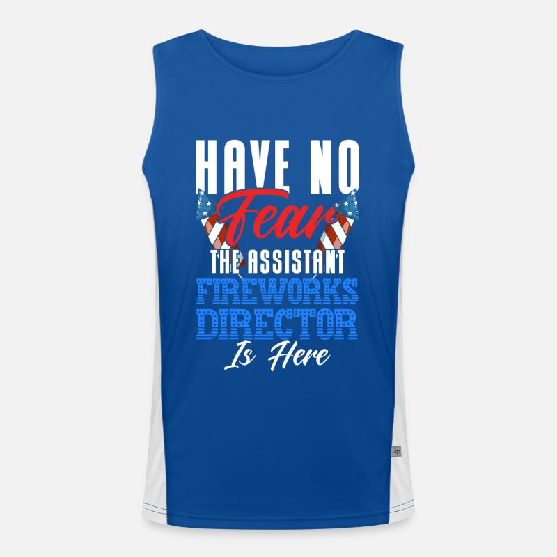 Funny fireworks pyrotechnician saying Men's Functional Contrast Tank Top 