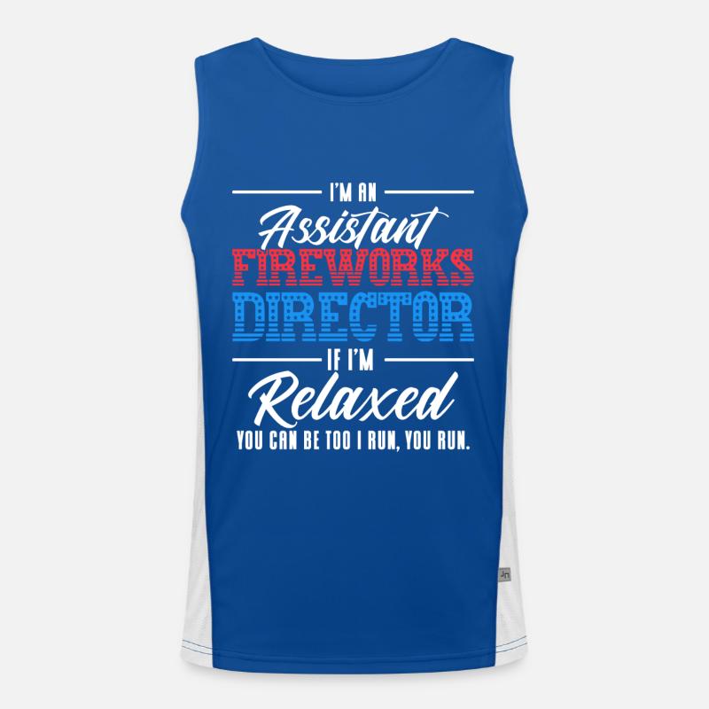 Funny fireworks pyrotechnician saying Men's Functional Contrast Tank Top 