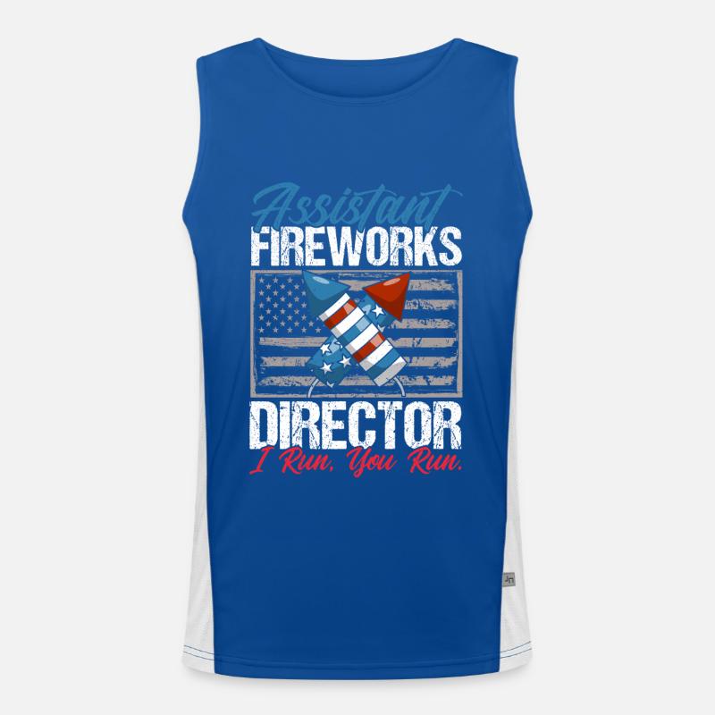 Funny fireworks pyrotechnician saying Men's Functional Contrast Tank Top 