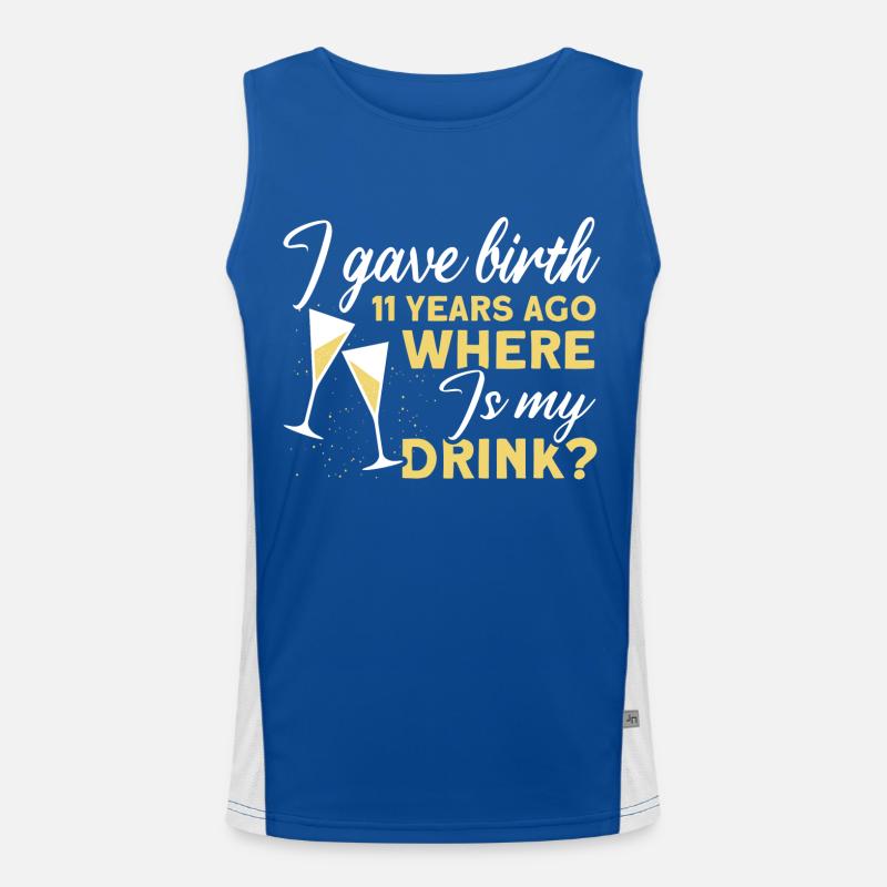 11. Geburtstag Bier Trinken Mutter Mama Funktionelles Kontrast-Tank Top für Männer 