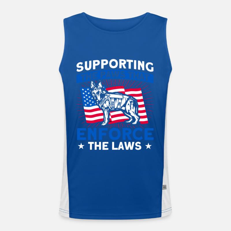 Deutscher Schäferhund Polizeihund Polizei Hund Funktionelles Kontrast-Tank Top für Männer 